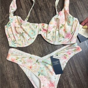 NWT Abercrombie and Fitch Pastel Floral Bikini Set
